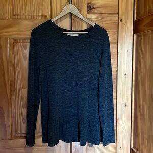 LOFT Greay Peplum Sweater
